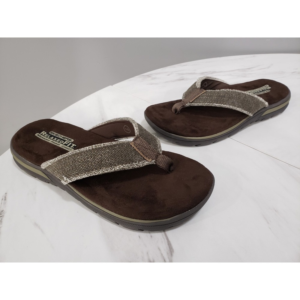 NEW NO BOX - SIZE 7 Men Skechers Relaxed Fit Supreme Bosnia Sandals 64152 Brown